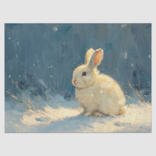 Rabbit Winter Landscape Painting Decoupage Tissue Paper