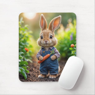 Rabbit With a Carrot Mouse Pad
