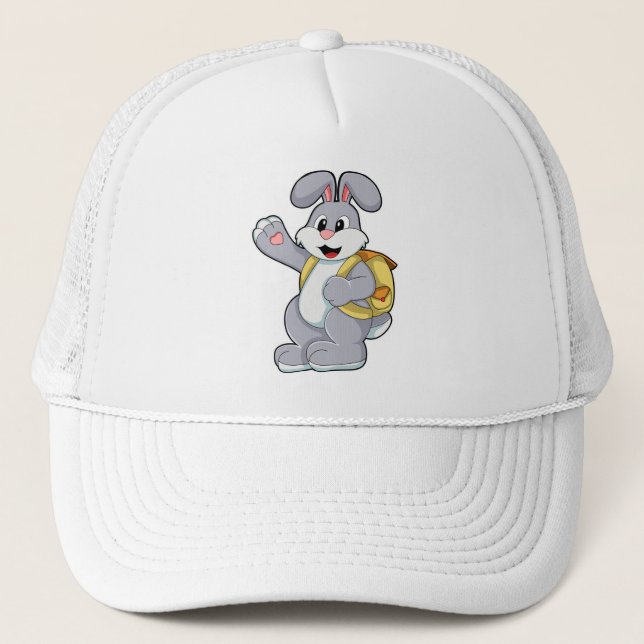 Rabbit with Backpack Trucker Hat (Front)
