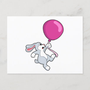 Rabbit with Balloon Postcard