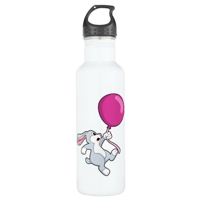 Rabbit with Balloon Stainless Steel Water Bottle (Front)