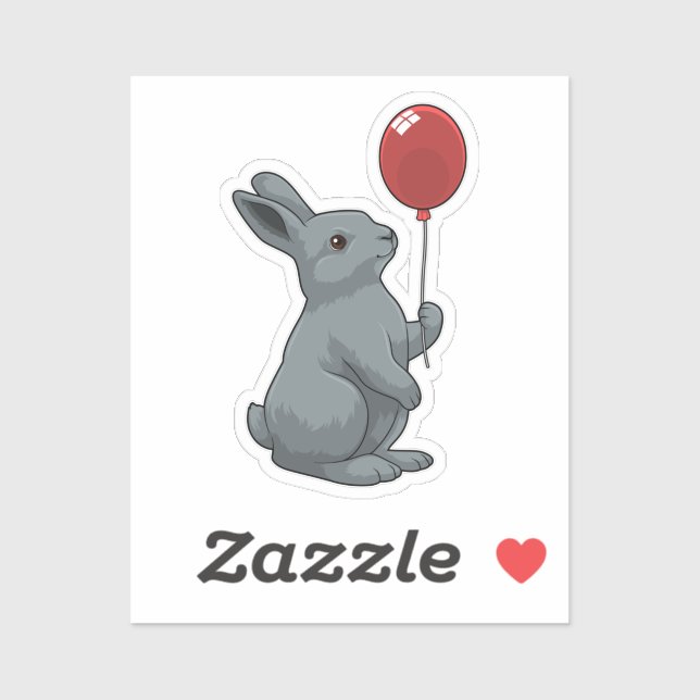Rabbit with Balloon Sticker (Sheet)