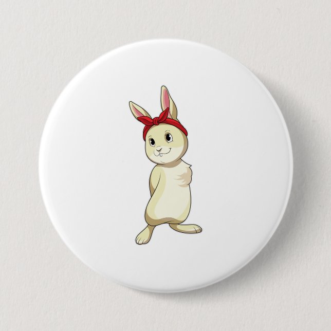 Rabbit with Bandana Button (Front)
