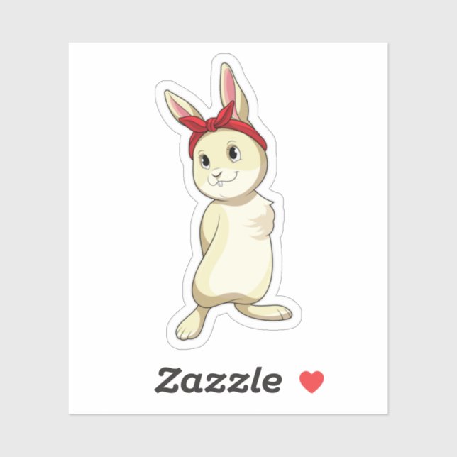 Rabbit with Bandana Sticker (Sheet)