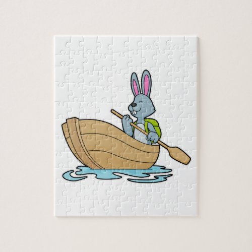 Rabbit with Boat  Paddle Jigsaw Puzzle