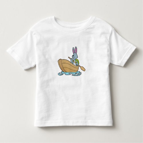 Rabbit with Boat  Paddle Toddler T_shirt