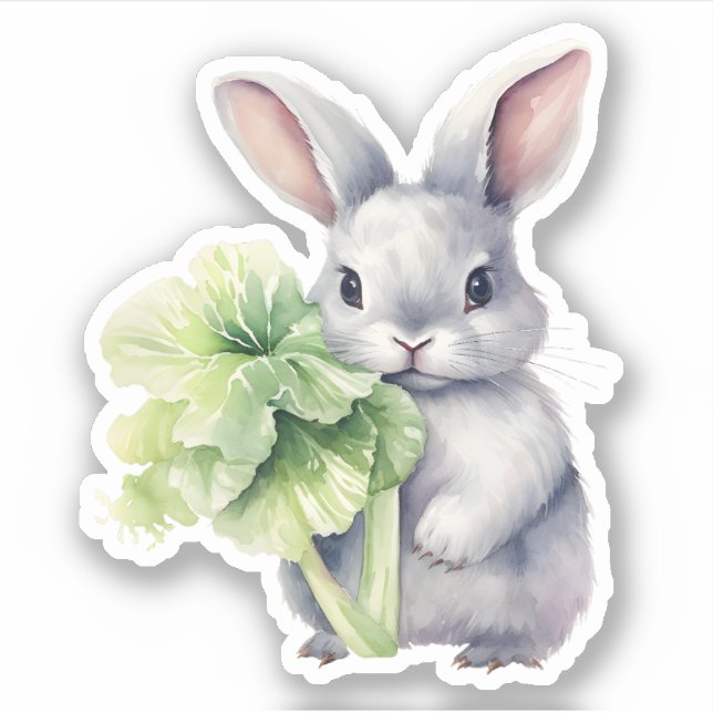 Rabbit with Cabbage Sticker (Front)