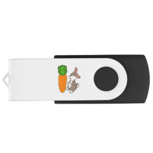Rabbit with Carrot (2).PNG Flash Drive