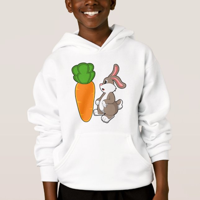Rabbit with Carrot (2).PNG Hoodie (Front)