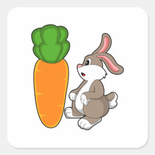 Rabbit with Carrot (2).PNG Square Sticker