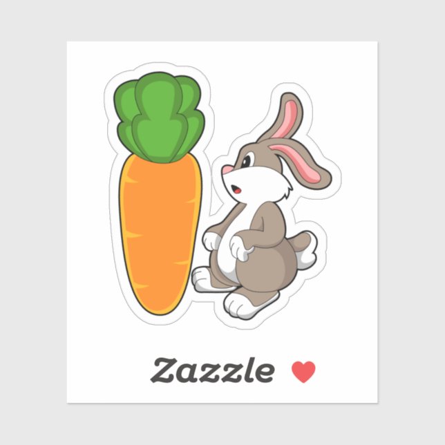 Rabbit with Carrot (2).PNG Sticker (Sheet)
