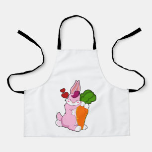 Rabbit with Carrot and Heart Apron