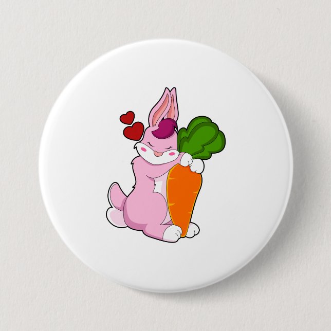 Rabbit with Carrot and Heart Button (Front)