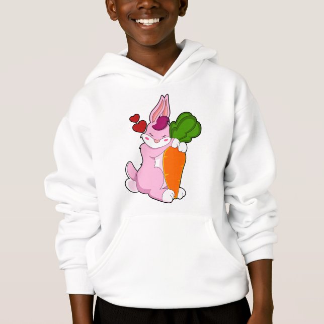 Rabbit with Carrot and Heart Hoodie (Front)