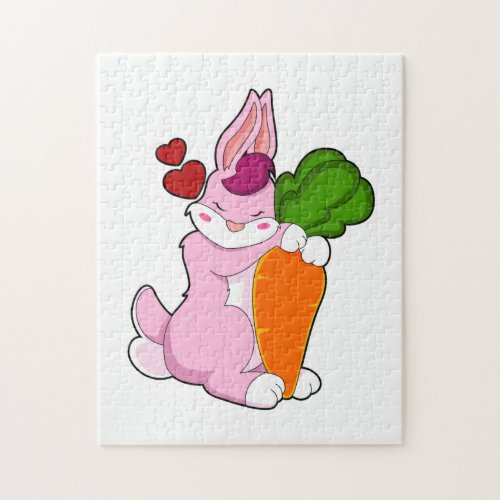 Rabbit with Carrot and Heart Jigsaw Puzzle