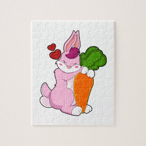 Rabbit with Carrot and Heart Jigsaw Puzzle