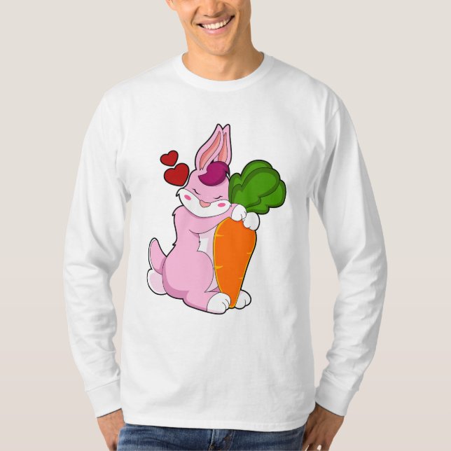 Rabbit with Carrot and Heart T-Shirt (Front)