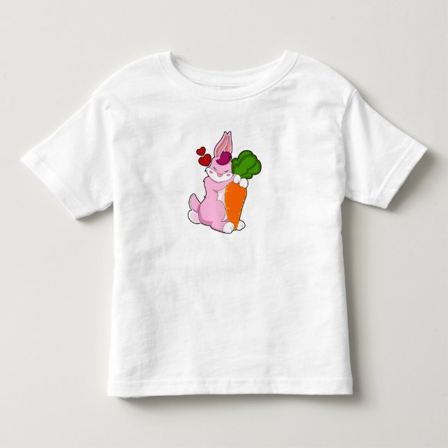 Rabbit with Carrot and Heart Toddler T-shirt (Front)