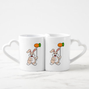 Rabbit with Carrot as Balloon.PNG Coffee Mug Set