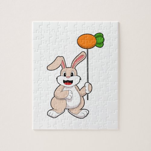 Rabbit with Carrot as BalloonPNG Jigsaw Puzzle