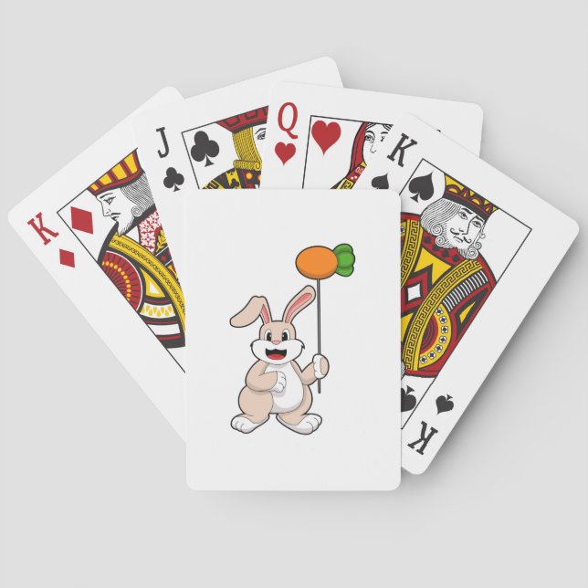 Rabbit with Carrot as Balloon.PNG Poker Cards (Back)