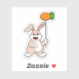 Rabbit with Carrot as Balloon.PNG Sticker