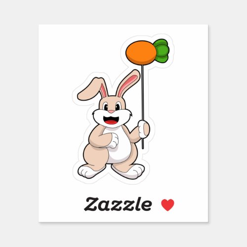 Rabbit with Carrot as BalloonPNG Sticker