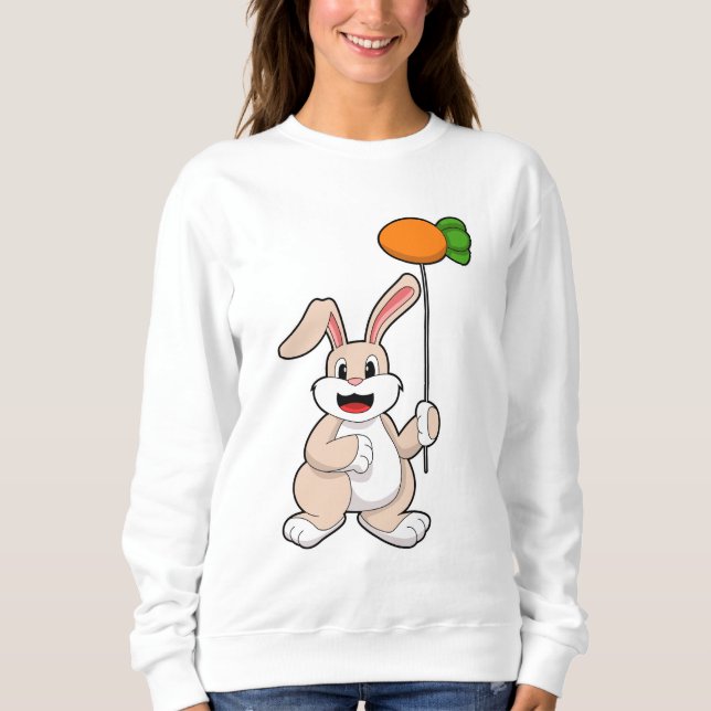 Rabbit with Carrot as Balloon.PNG Sweatshirt (Front)