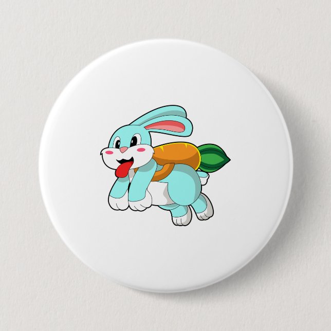 Rabbit with Carrot as Rocket Button (Front)
