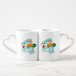 Rabbit with Carrot as Rocket Coffee Mug Set