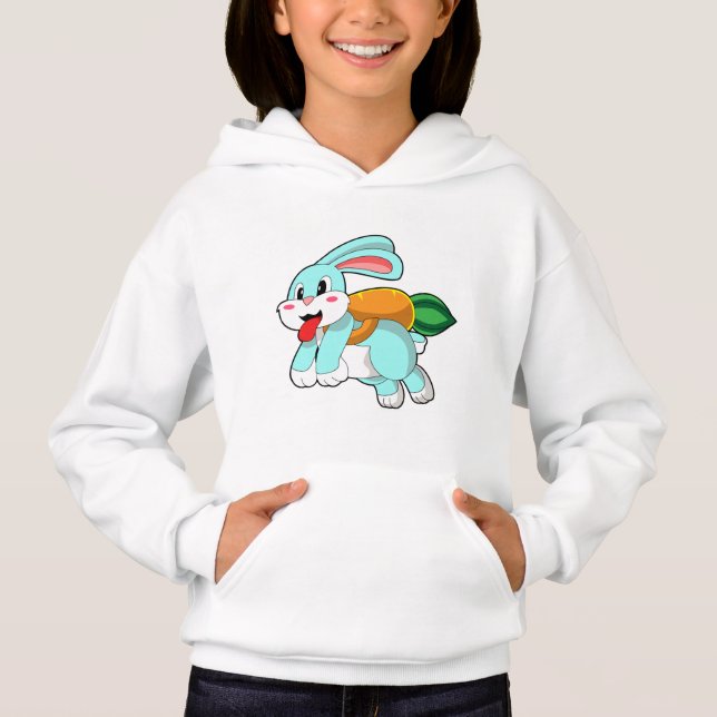 Rabbit with Carrot as Rocket Hoodie (Front)
