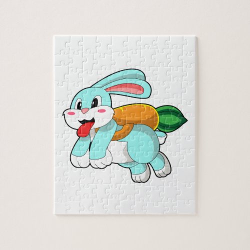 Rabbit with Carrot as Rocket Jigsaw Puzzle
