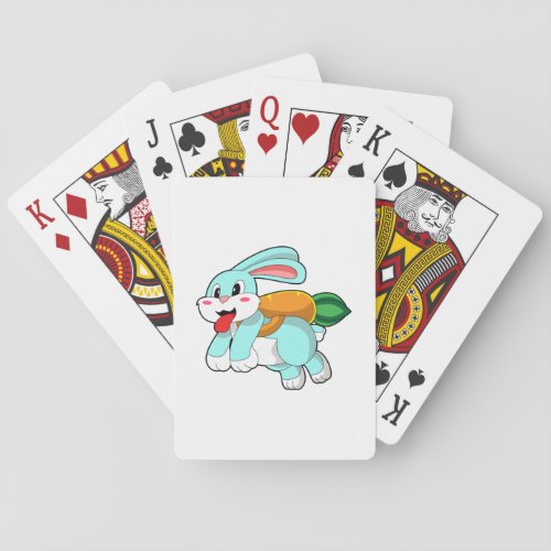 Rabbit with Carrot as Rocket Playing Cards