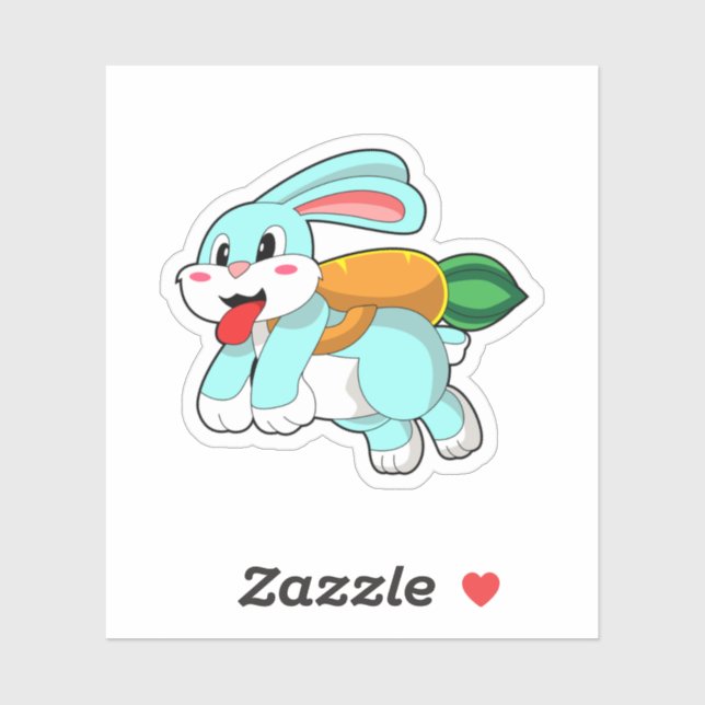 Rabbit with Carrot as Rocket Sticker (Sheet)