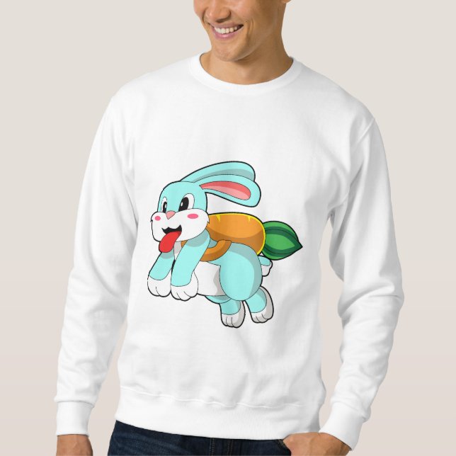 Rabbit with Carrot as Rocket Sweatshirt (Front)
