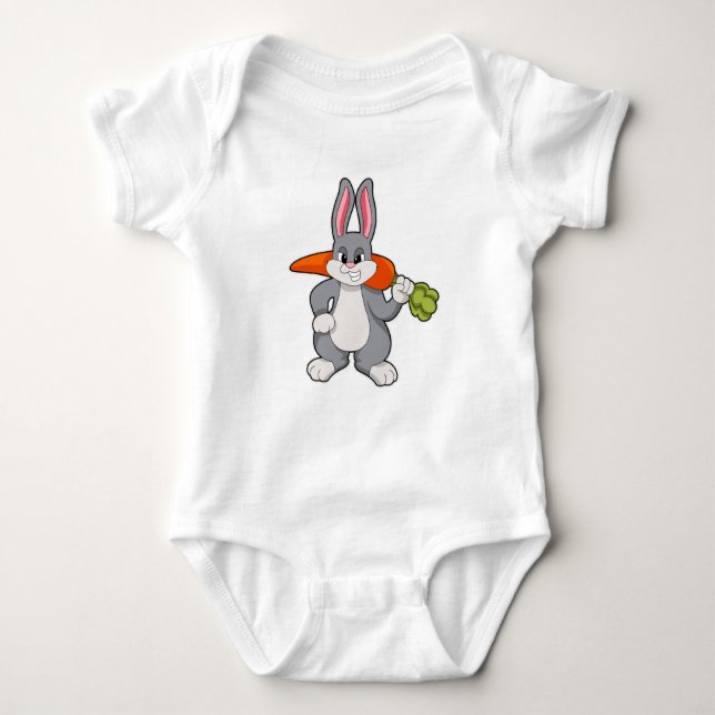 Rabbit with Carrot Baby Bodysuit (Front)
