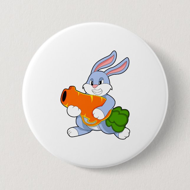 Rabbit with Carrot Button (Front)