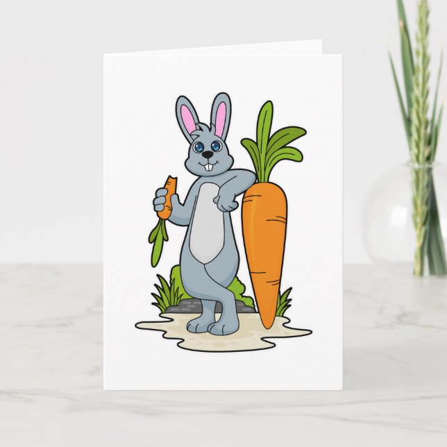 Rabbit with Carrot Card (Front)