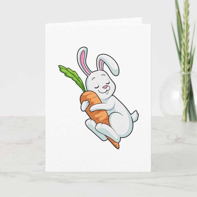 Rabbit with Carrot Card (Front)