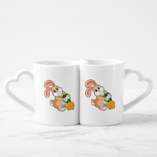 Rabbit with Carrot Coffee Mug Set