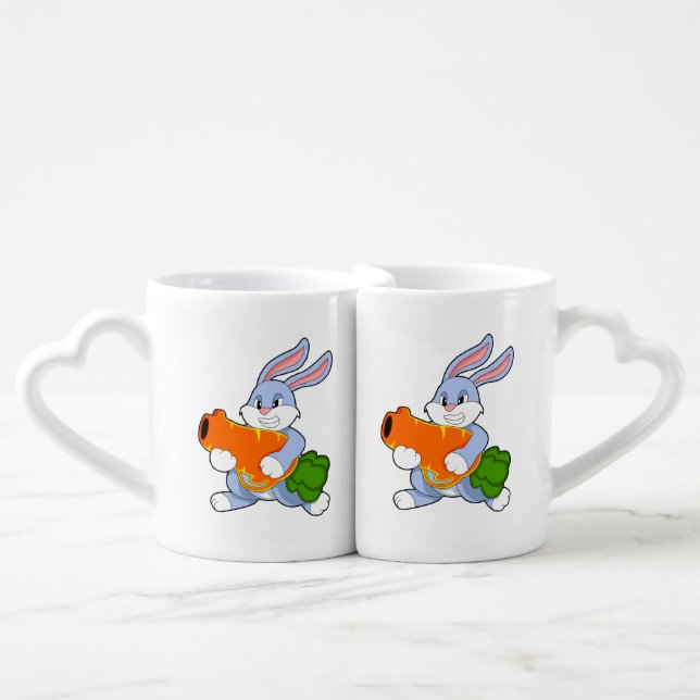 Rabbit with Carrot Coffee Mug Set (Front Nesting)