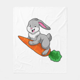 Rabbit with Carrot Fleece Blanket