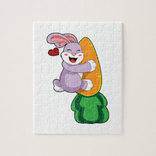 Rabbit with Carrot Jigsaw Puzzle