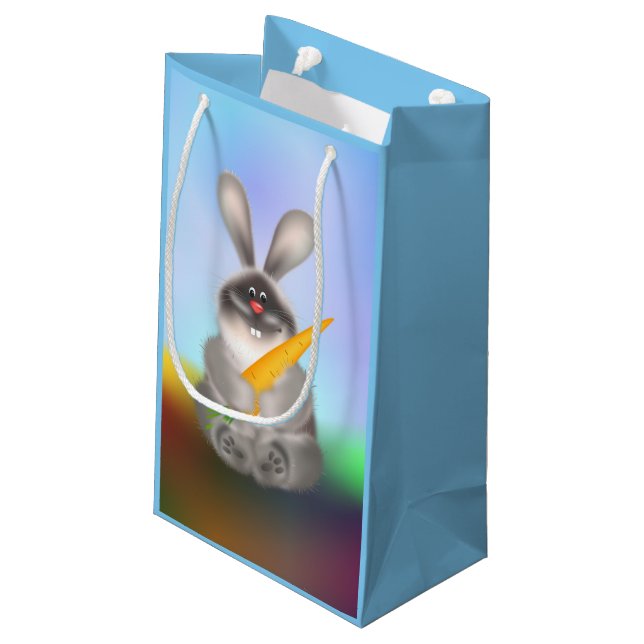 Rabbit with Carrot Small Gift Bag (Back Angled)