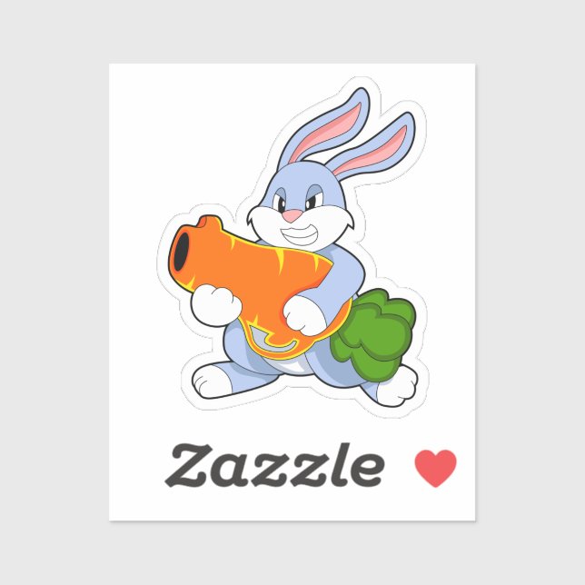 Rabbit with Carrot Sticker (Sheet)
