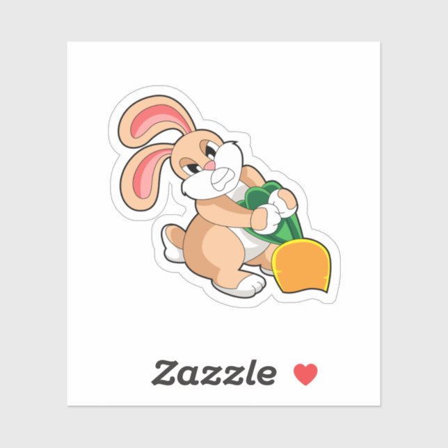 Rabbit with Carrot Sticker (Sheet)