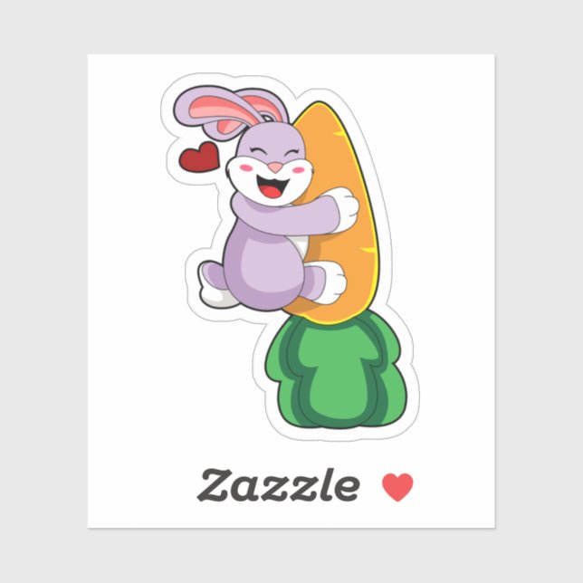 Rabbit with Carrot Sticker (Sheet)
