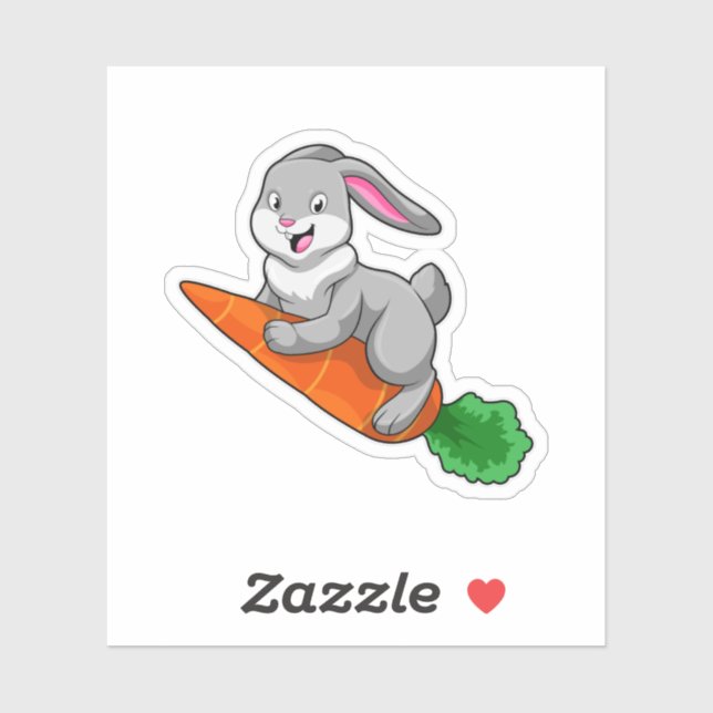 Rabbit with Carrot Sticker (Sheet)