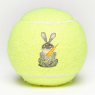 Rabbit with Carrot Tennis Balls