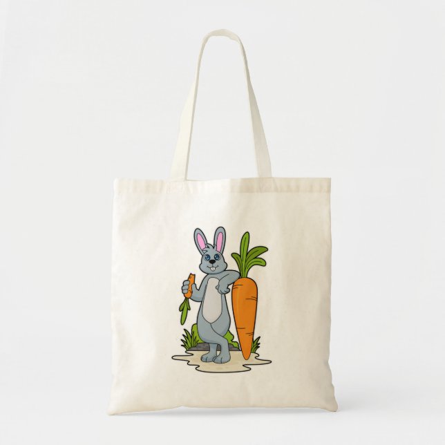 Rabbit with Carrot Tote Bag (Front)